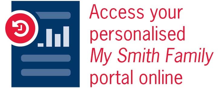 graphic says access your personalised My Smith Family portal online