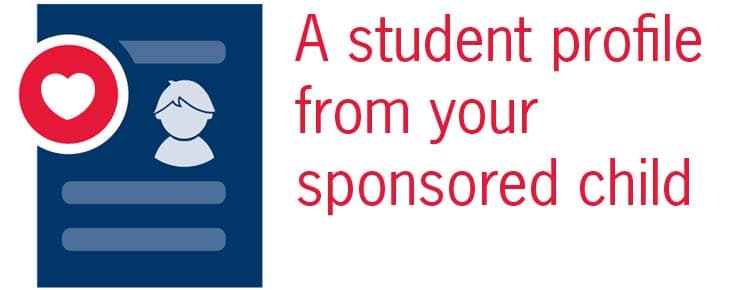 graphic says a student profile from your sponsored child