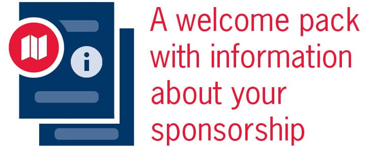 graphic says a welcome kit with information about your sponsorship