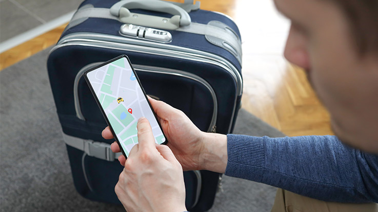 a man using a smartphone to navigate