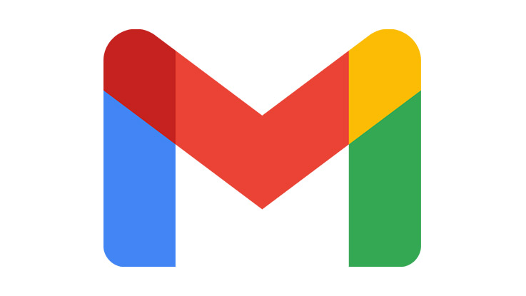 an email logo with the google brand colours