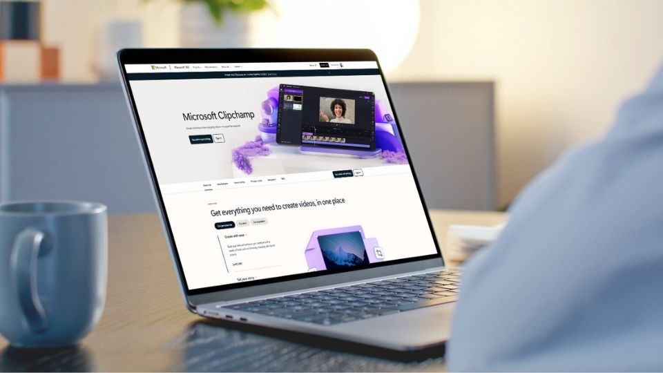 A person browsing to the Clipchamp website