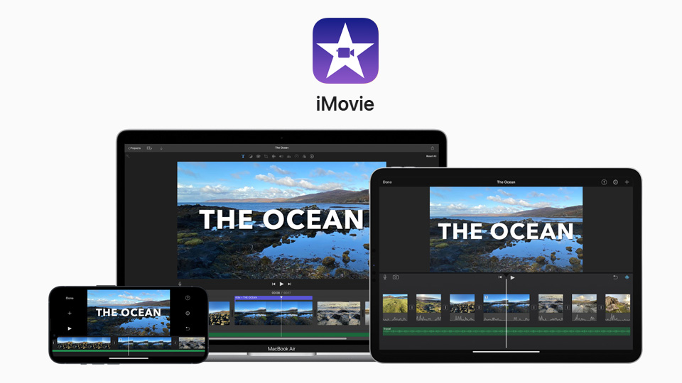 iMovie interface on multiple devices