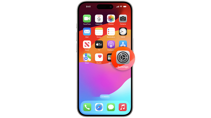 a screenshot of an iphone image with the settings app magnified