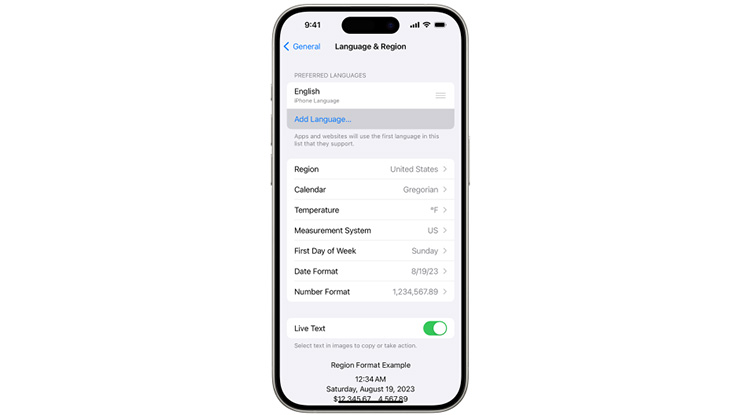an iphone screenshot of the settings app open