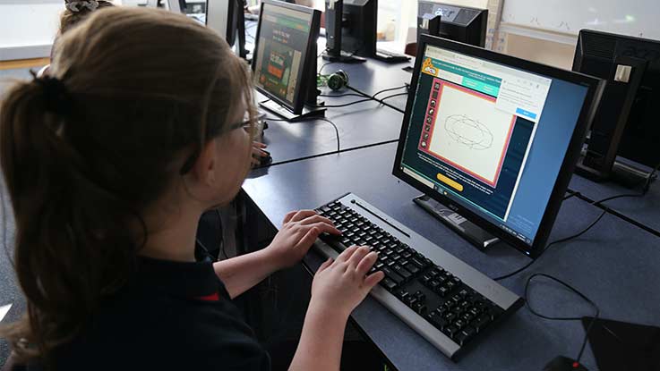 Girl on computer