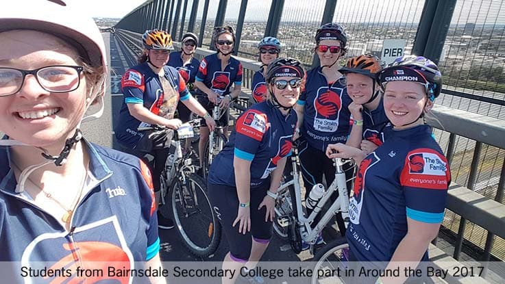 Students from Bairnsdale Secondary College take part in Around the Bay 2017