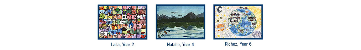 a selection of art created by students sponsored by the smith family