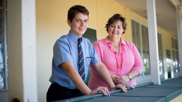 Bailey with his mum