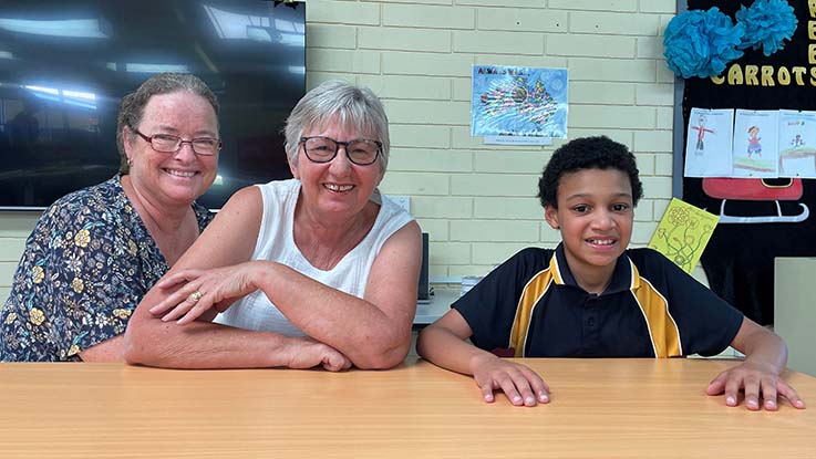 Anna, Kathy and Max at Learning Club